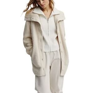 VARLEY Elliot Sherpa Button-Front Jacket - Cream - Size Extra Small